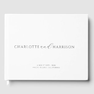 Livre D'or Mariage personnalisé Monogramme blanc