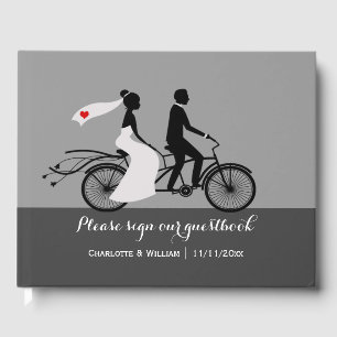 Livre D'or Mariage Personnalisé Tandem Bike Bride Et Groom