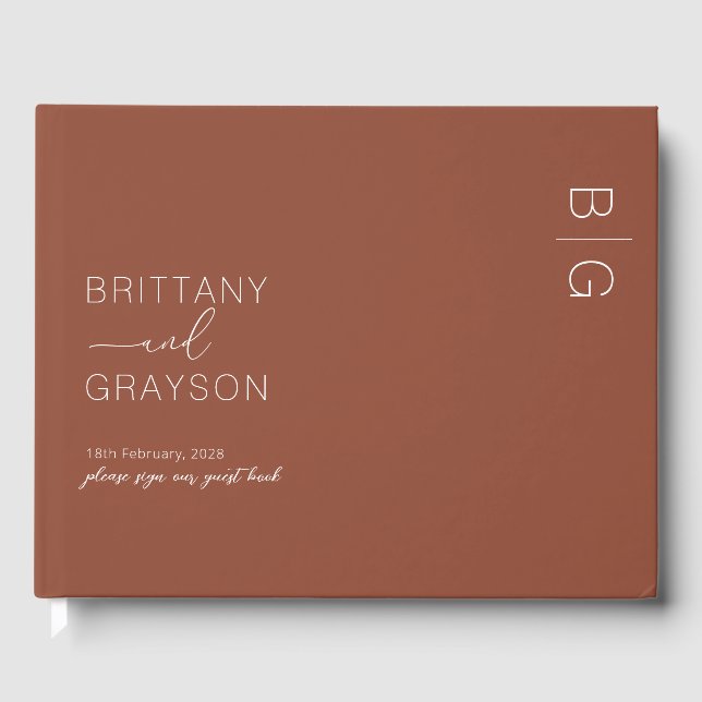 Livre D'or Mariage photo Burange Modern Monogram (Recto)