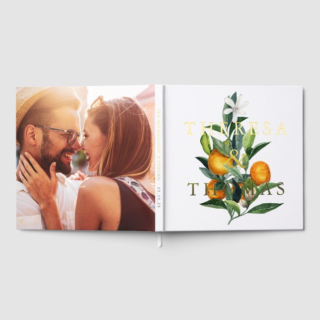 Livre D'or Mariage photo Chic Citrus Bouquet Foil (Complet)