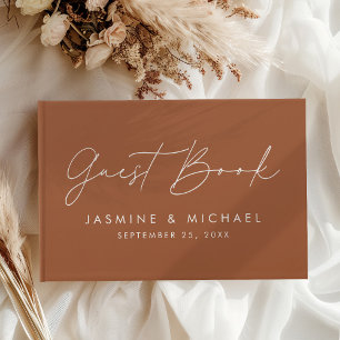 Livre D'or Mariage photo en terre cuite moderne Script