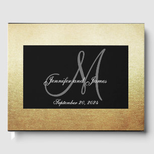Livre D'or Mariage photo Faux Gold Black Elegant