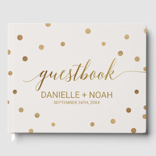 Livre D'or Mariage Pois d'or (Recto)