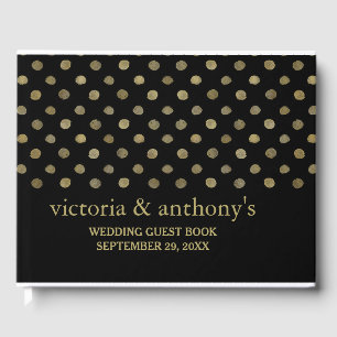 Livre D'or Mariage Pois moderne Black & Gold