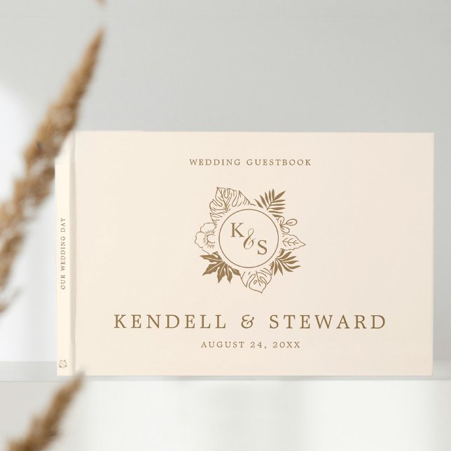 Livre D'or Mariage romantique de verdure tropicale (Créateur téléchargé)