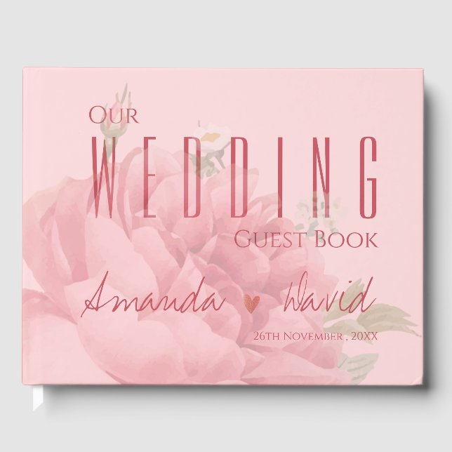 Livre D'or Mariage romantique Roses Roses Roses Roses Roses R (Recto)