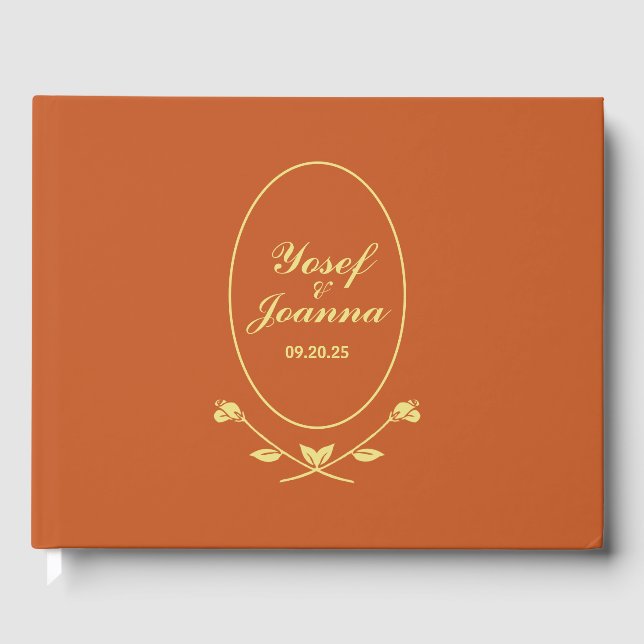 Livre D'or Mariage Rose en terre cuite (Recto)