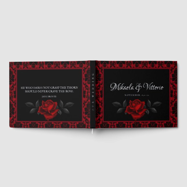 Livre D'or Mariage Rose gothique foncé (Complet)