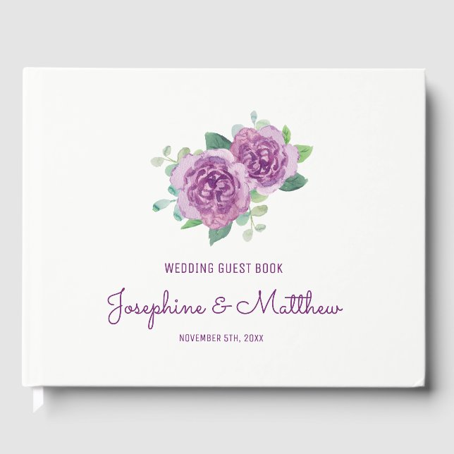 Livre D'or Mariage Rose pourpre (Recto)