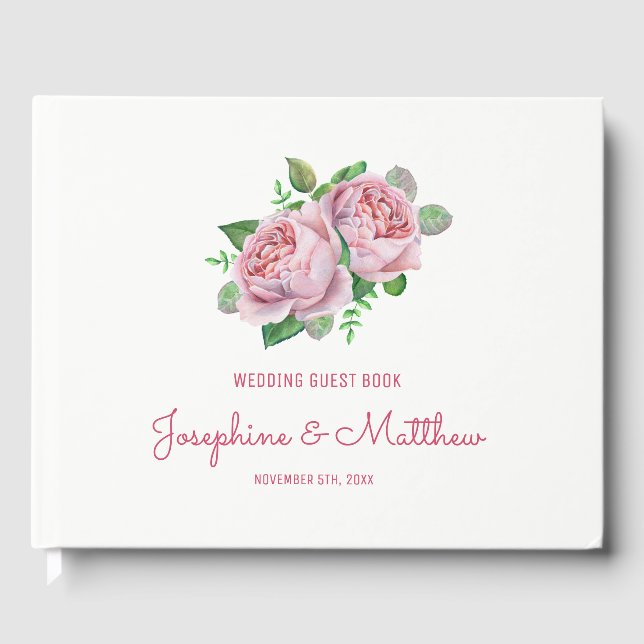 Livre D'or Mariage rose Roses (Recto)