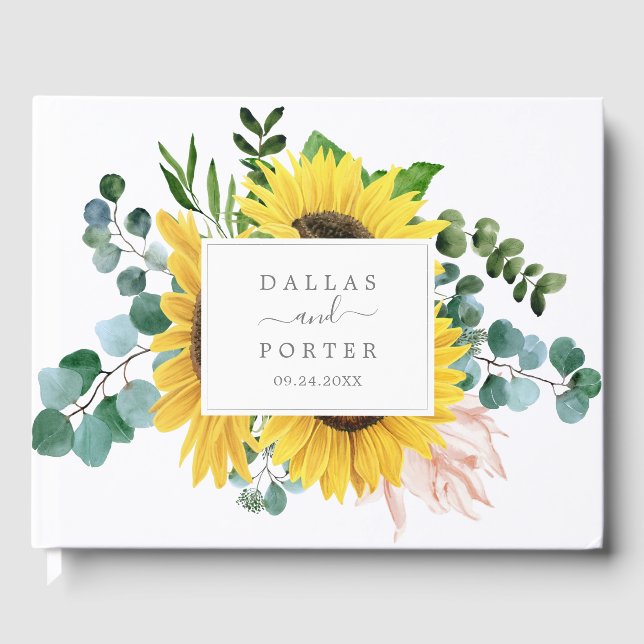 Livre D'or Mariage rustique de tournesol Eucalyptus (Recto)