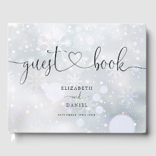 Livre D'or Mariage Script de flocons de neige d'hiver