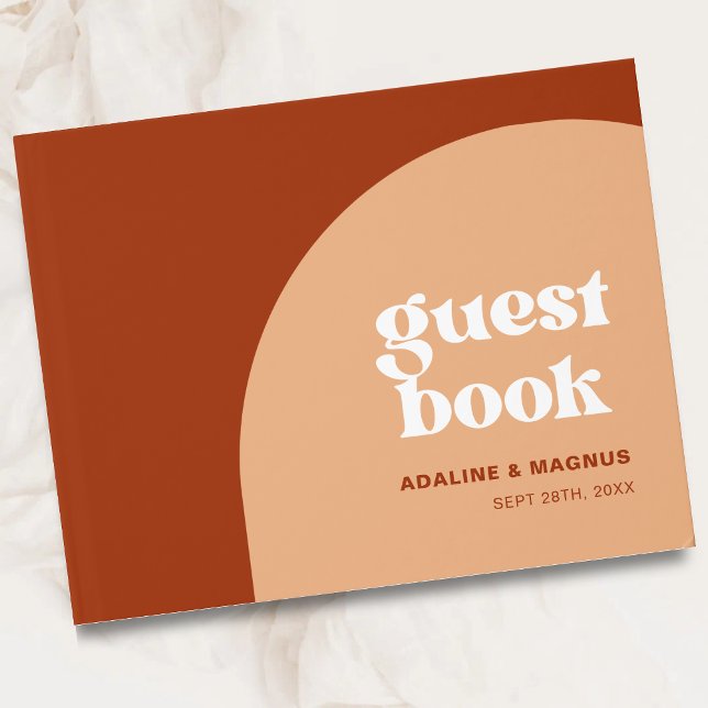 Livre D'or Mariage simple chic pêche en terre cuite (Créateur téléchargé)