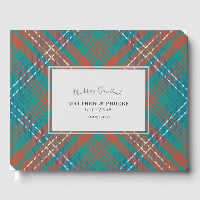 Livre D'or Mariage sur mesure Tartan Rustique Wilson Plaid (Recto)