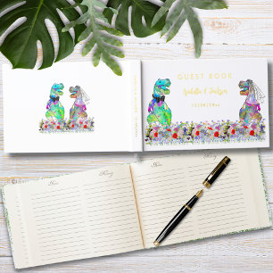 Livre D'or Mariage Thème Dinosaures Or