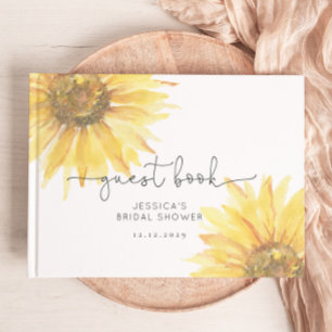 Livre D'or Mariage tournesol élégant minimaliste