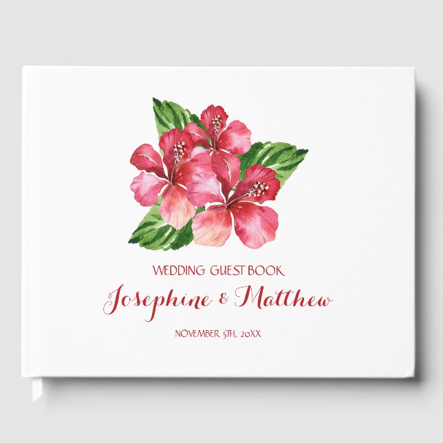 Livre D'or Mariage tropical de l'Hibiscus rouge (Recto)