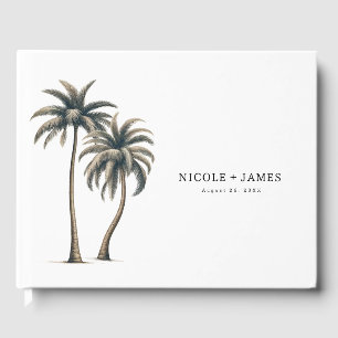 Livre D'or Mariage Tropical de Style Rustique sur la Côte