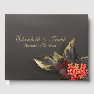 Livre D'or Mariage Tropical Rouge Jasmine Dark