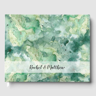 Livre D'or Mariage vert aquarelle