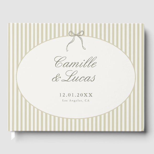 Livre D'or Mariage vert en bande lunaire (Recto)