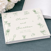 Mariage Vert Fantaisiste Dessiné à la Main et Orig