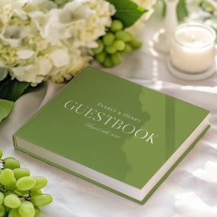 Livre D'or Mariage vert minimaliste et élégant