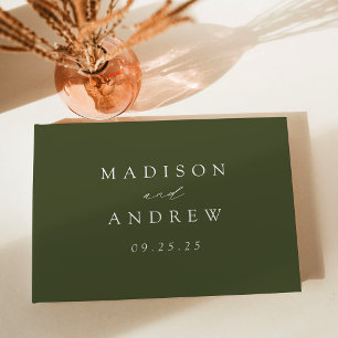 Livre D'or Mariage vert olive élégant moderne