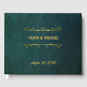 Livre D'or Mariage vintage vert foncé