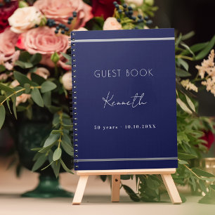 Livre d'or marine bleu minimaliste