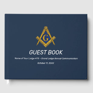 Livre D'or Marine Blue Freemasons Masonry Carré et boussole