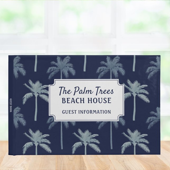 Livre D'or Marine Blue Tropical Palm Trees Beach House (In situ)