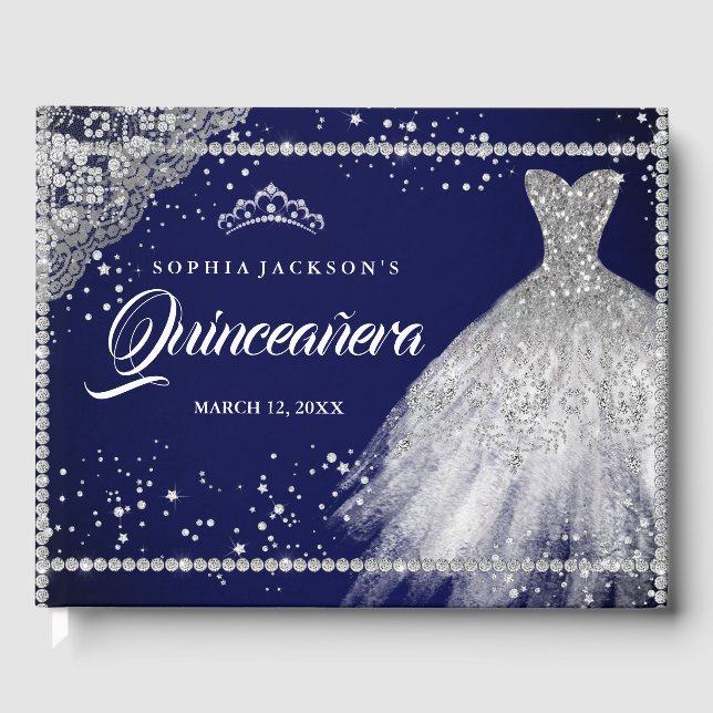 Livre D'or Marine Silver Diamond Sparkle Gown Quinceanera (Recto)