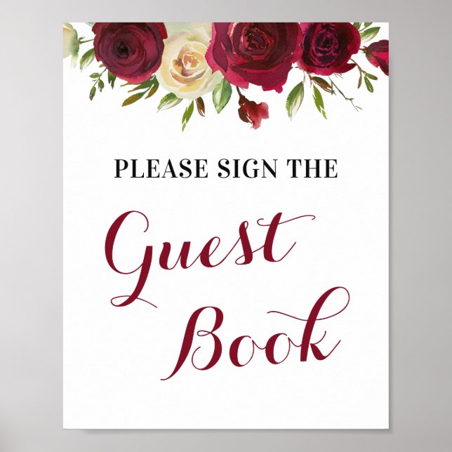 Livre d'or Marsala Mariage Signe de Fête de Naissa (Devant)