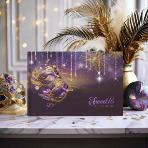 Livre D'or Masque de Mascarade Sweet Sixteen Violet Or ID1032