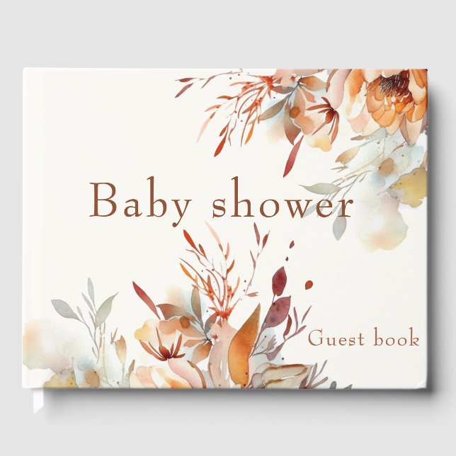 Livre D'or Massage Baby shower fleur sauvage modifiable (Recto)