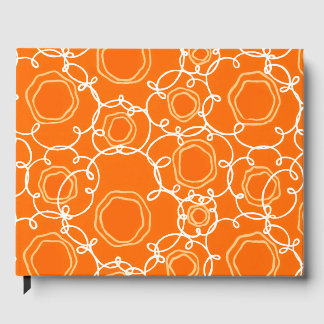 LIVRE D'OR MATRICE FLORALE ABSTRAITE EN ORANGE