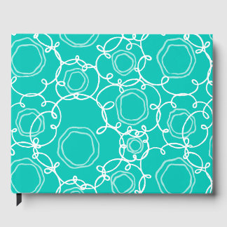 LIVRE D'OR MATRICE FLORALE ABSTRAITE EN TEAL