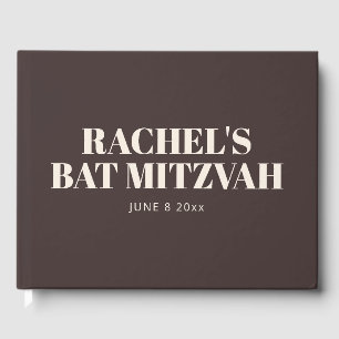 Livre D'or Mémoire de Bar Mitzvah Marron Moderne Personnalisé