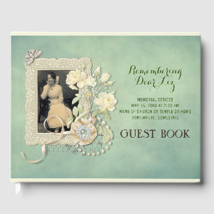 Livre D'or Mémorial Ajouter votre photo Papillon Rose Pearls 