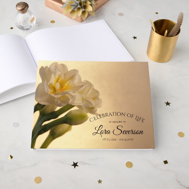 Livre D'or Mémorial de la Double Daffodile blanche (Recto ouvert)
