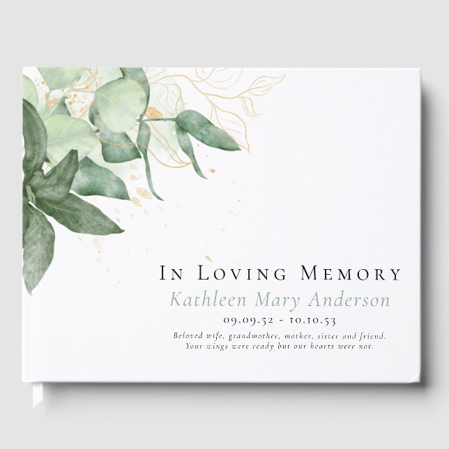 Livre D'or Mémorial de la verdure en mémoire d'amour (Recto)