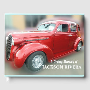 Livre D'or Mémorial de la voiture classique rouge