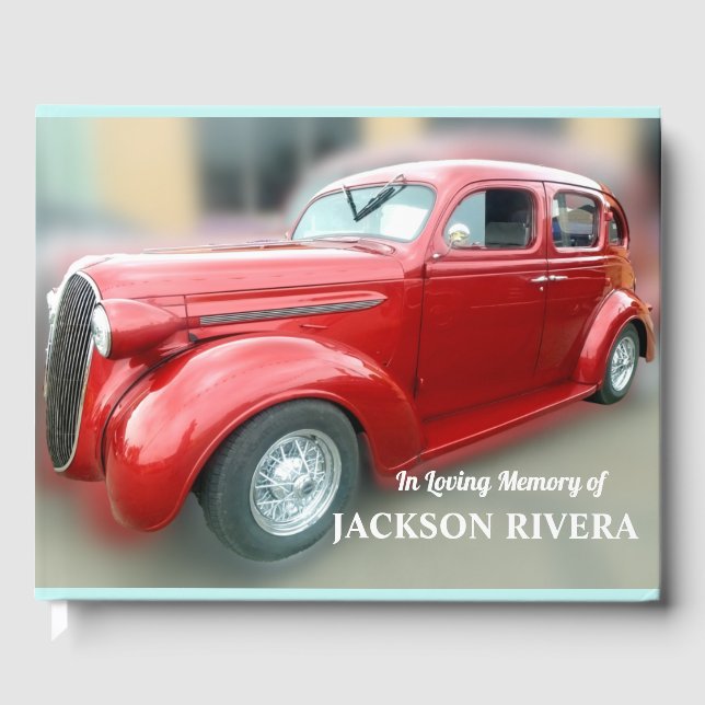 Livre D'or Mémorial de la voiture classique rouge (Recto)