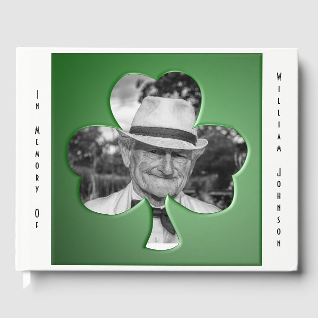Livre D'or Mémorial du Shamrock vert personnalisé (Recto)