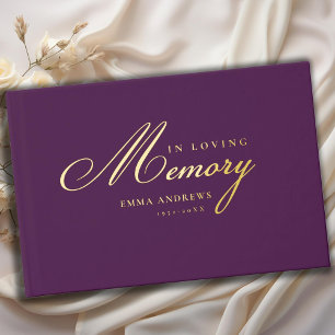 Livre D'or Mémorial "En mémoire d'amour" Gold-Foil, Violet