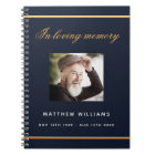 Livre d'or mémorial funéraire bleu or photo