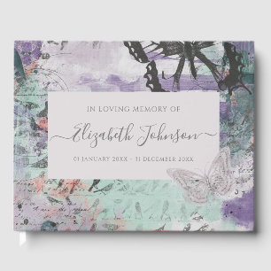 Livre D'or Memorial Funeral Abstrait Creative Butterfly
