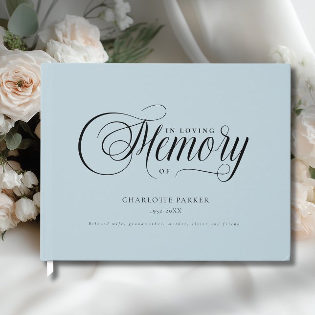 Livre D'or Memorial "In Loving memory" Light-Blue (Memorial "In Loving memory" Light-Blue Custom Guest Book)