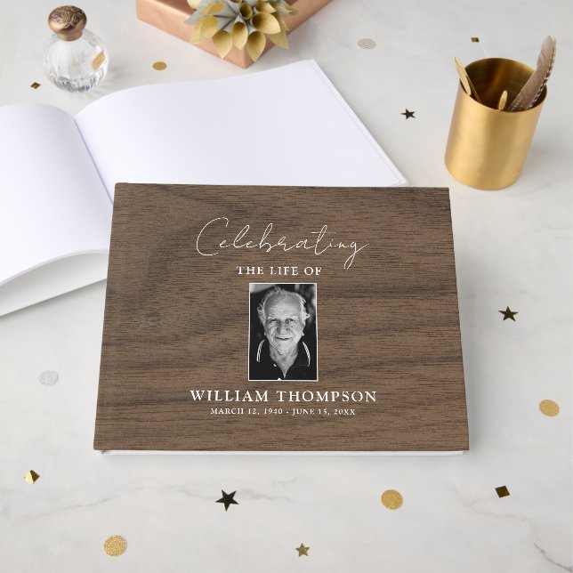 Livre D'or Mémorial Personnalisé Célébration De La Vie Des Fu (Recto ouvert)